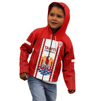 Personalised Tahitian Football Kid Hoodie Tahiti Coat Of Arm Polynesian Sporty Style LT14 - Polynesian Pride