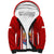 Personalised Tahitian Football Sherpa Hoodie Tahiti Coat Of Arm Polynesian Sporty Style LT14 Unisex Red - Polynesian Pride