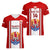 Personalised Tahitian Football Women V Neck T Shirt Tahiti Coat Of Arm Polynesian Sporty Style LT14 - Polynesian Pride