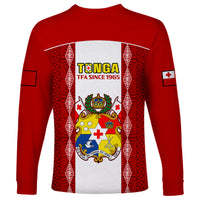 Tonga Football Long Sleeve Shirt Tongan Ngatu Pattern Sporty Style LT14 - Polynesian Pride