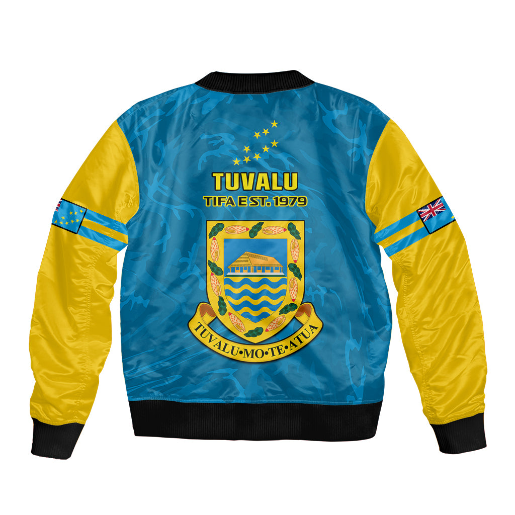 Tuvalu Islands Football Bomber Jacket Polynesian Pattern Sporty Style LT14 - Polynesian Pride