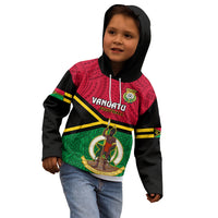 Vanuatu Football Kid Hoodie Vanuatuan Coat Of Arm Polynesian Flag Style LT14 - Polynesian Pride