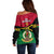 Vanuatu Football Off Shoulder Sweater Vanuatuan Coat Of Arm Polynesian Flag Style LT14 - Polynesian Pride
