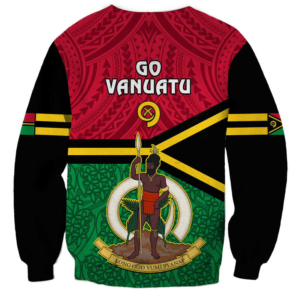 Vanuatu Football Sweatshirt Vanuatuan Coat Of Arm Polynesian Flag Style LT14 - Polynesian Pride