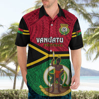 Personalised Vanuatu Football Hawaiian Shirt Vanuatuan Coat Of Arm Polynesian Flag Style LT14 - Polynesian Pride