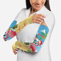 Flamingo Hawaii Summer Christmas Personalized Arm Sleeves Mele Kalikimaka Beachy Vibes