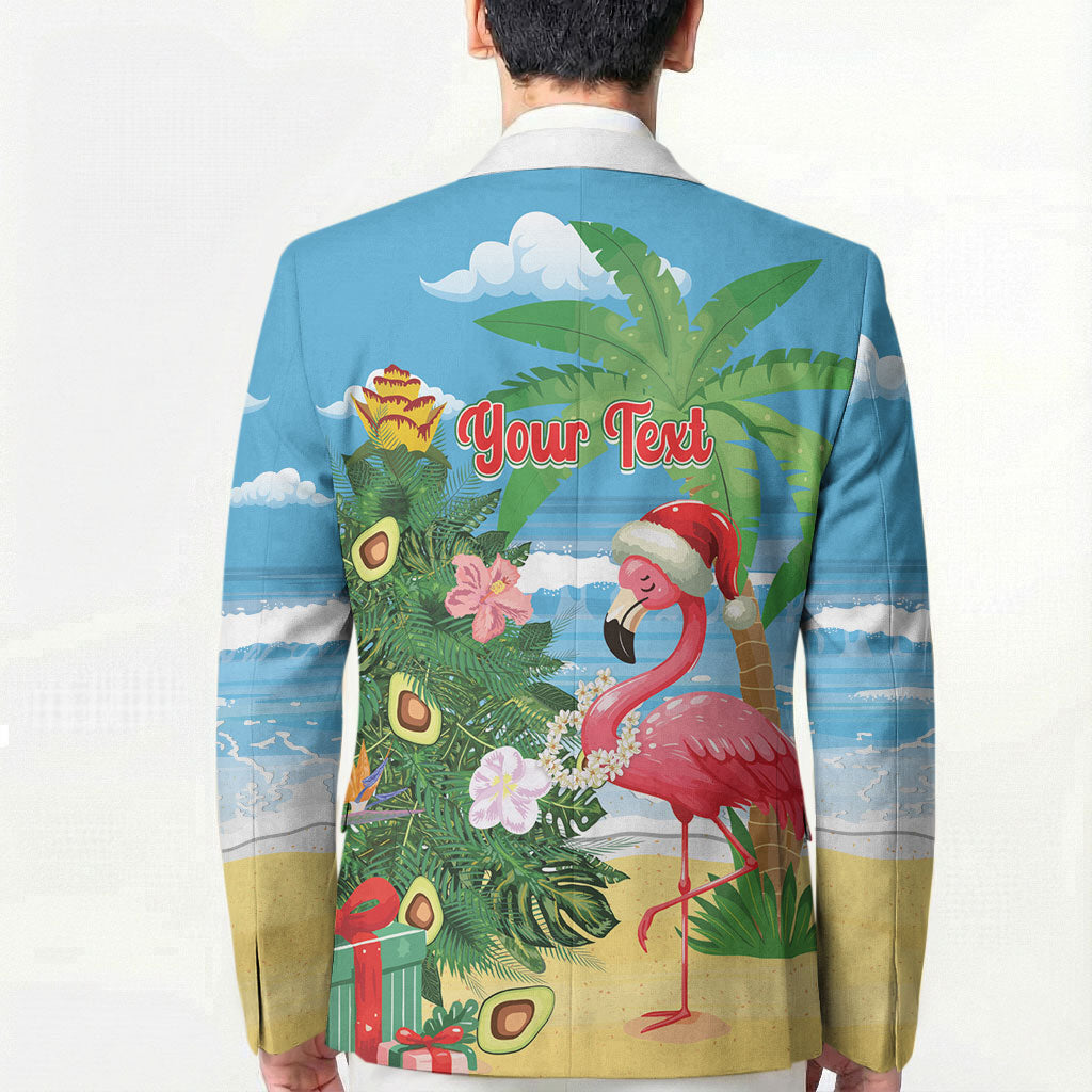 Flamingo Hawaii Summer Christmas Personalized Blazer Mele Kalikimaka Beachy Vibes
