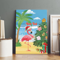 Flamingo Hawaii Summer Christmas Personalized Canvas Wall Art Mele Kalikimaka Beachy Vibes