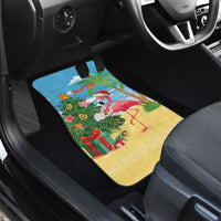 Flamingo Hawaii Summer Christmas Personalized Car Mats Mele Kalikimaka Beachy Vibes