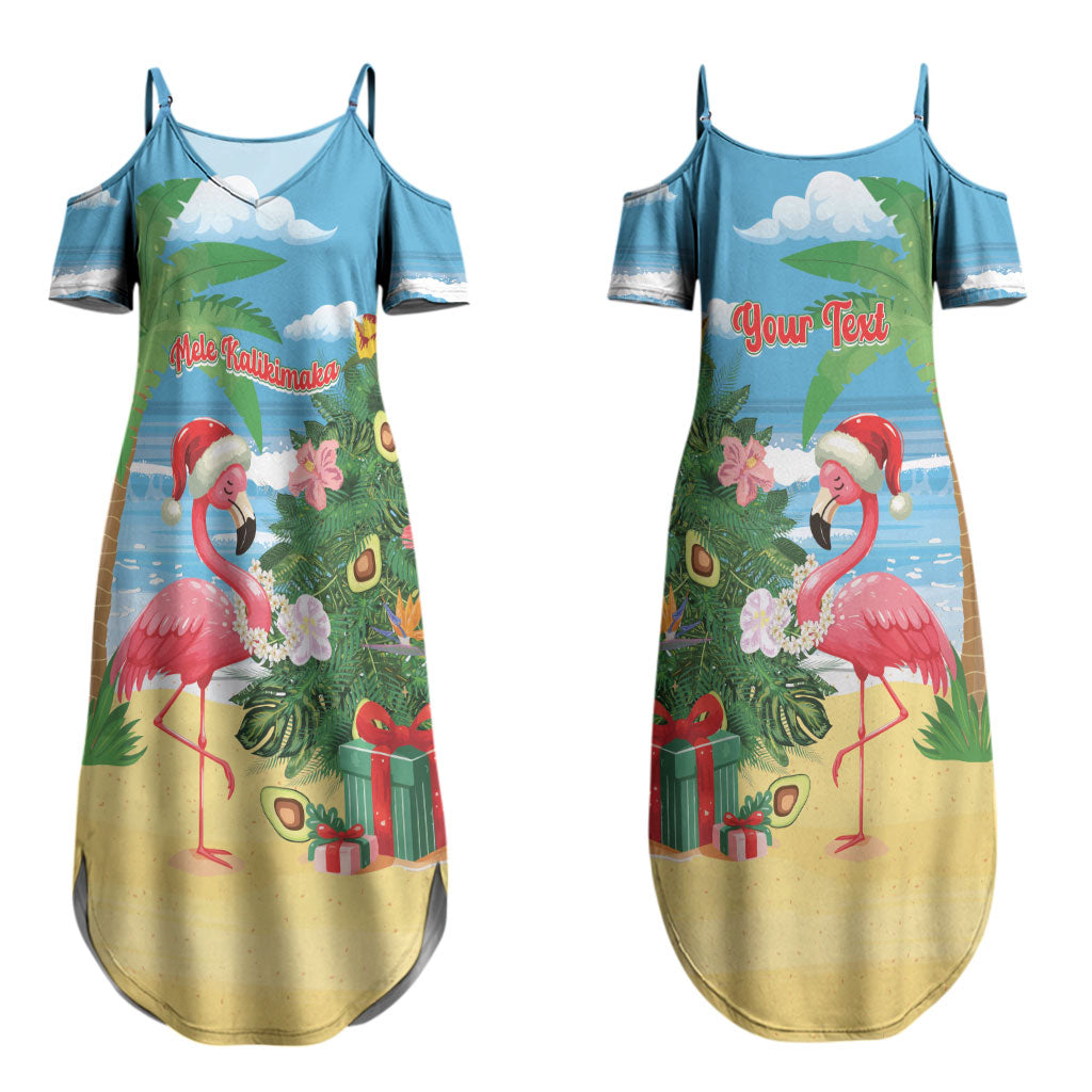 Flamingo Hawaii Summer Christmas Personalized Couples Matching Summer Maxi Dress and Long Sleeve Button Shirt Mele Kalikimaka Beachy Vibes LT14 - Polynesian Pride