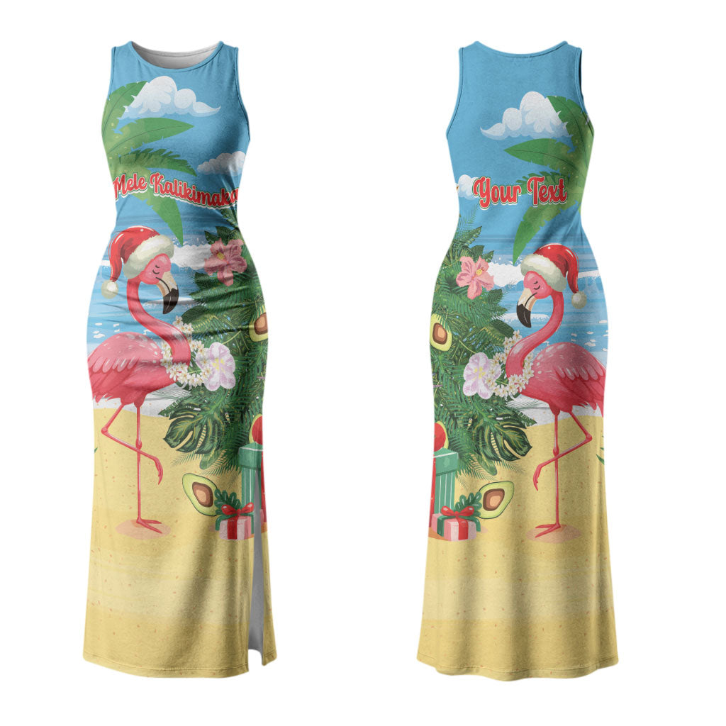 Flamingo Hawaii Summer Christmas Personalized Couples Matching Tank Maxi Dress and Hawaiian Shirt Mele Kalikimaka Beachy Vibes LT14 - Polynesian Pride
