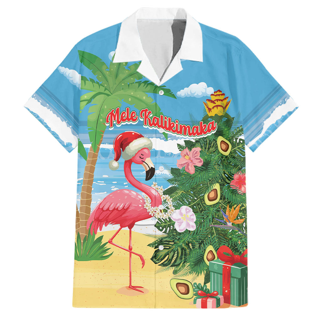 Flamingo Hawaii Summer Christmas Personalized Family Matching Mermaid Dress and Hawaiian Shirt Mele Kalikimaka Beachy Vibes