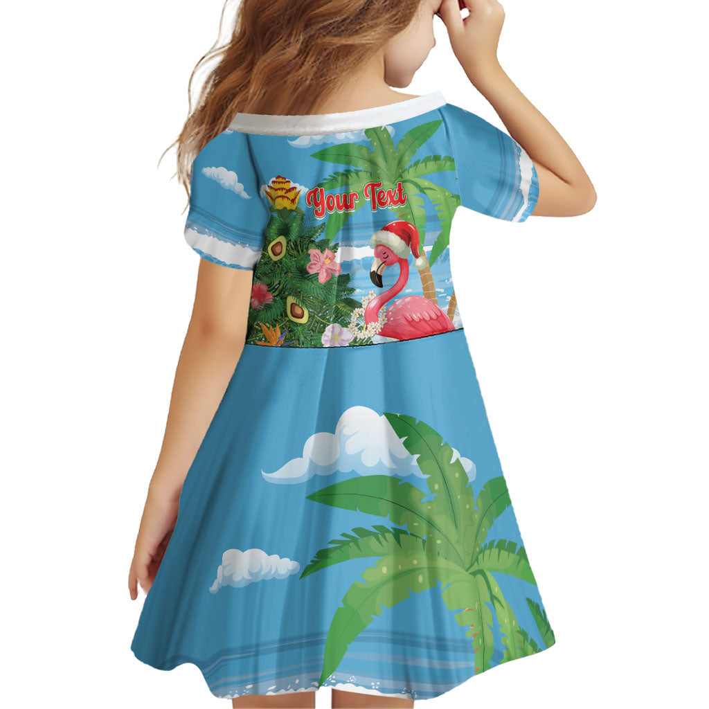 Flamingo Hawaii Summer Christmas Personalized Family Matching Off The Shoulder Long Sleeve Dress and Hawaiian Shirt Mele Kalikimaka Beachy Vibes