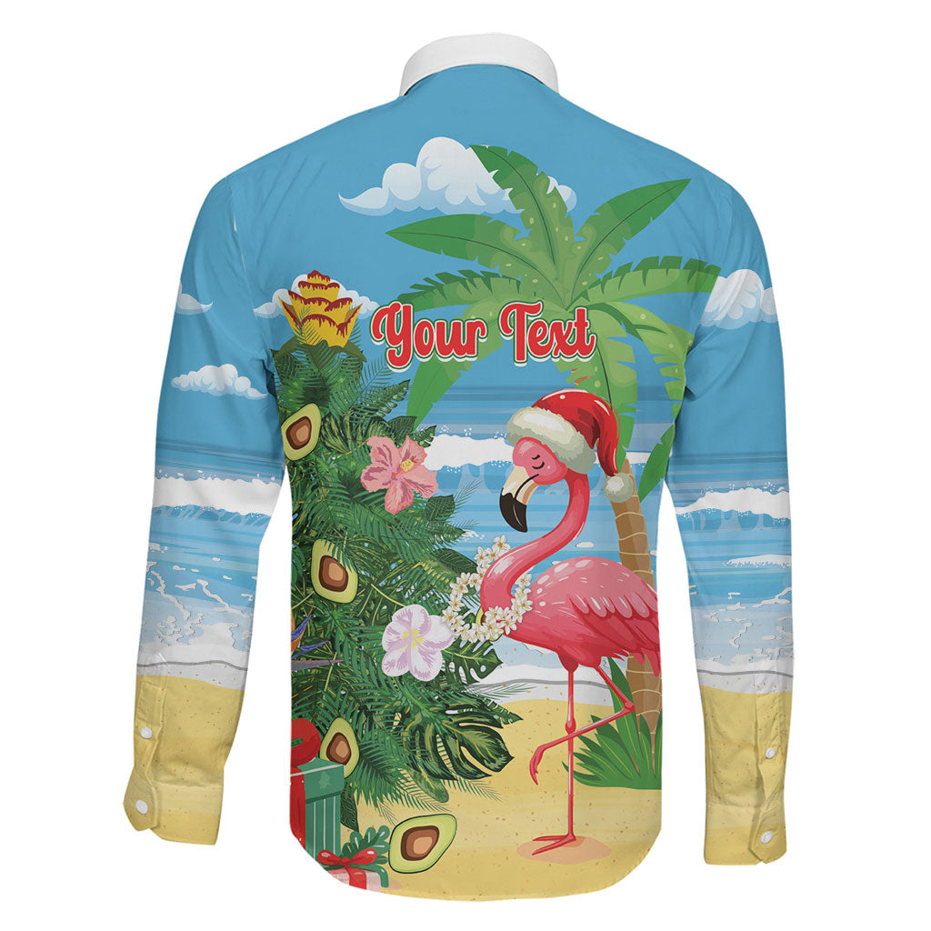 Flamingo Hawaii Summer Christmas Personalized Family Matching Off Shoulder Short Dress and Hawaiian Shirt Mele Kalikimaka Beachy Vibes