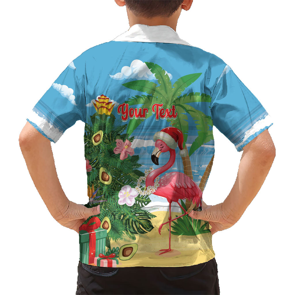 Flamingo Hawaii Summer Christmas Personalized Family Matching Tank Maxi Dress and Hawaiian Shirt Mele Kalikimaka Beachy Vibes