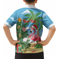 Flamingo Hawaii Summer Christmas Personalized Kid Hawaiian Shirt Mele Kalikimaka Beachy Vibes LT14 - Polynesian Pride