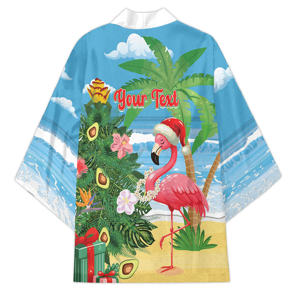 Flamingo Hawaii Summer Christmas Personalized Kimono Mele Kalikimaka Beachy Vibes
