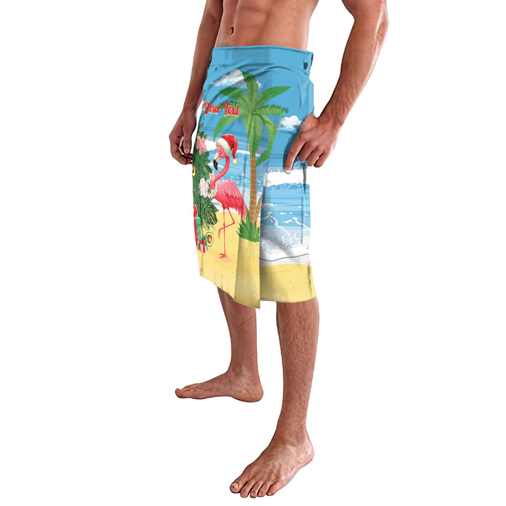 Flamingo Hawaii Summer Christmas Personalized Lavalava Mele Kalikimaka Beachy Vibes