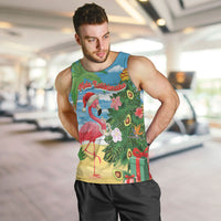 Flamingo Hawaii Summer Christmas Personalized Men Tank Top Mele Kalikimaka Beachy Vibes