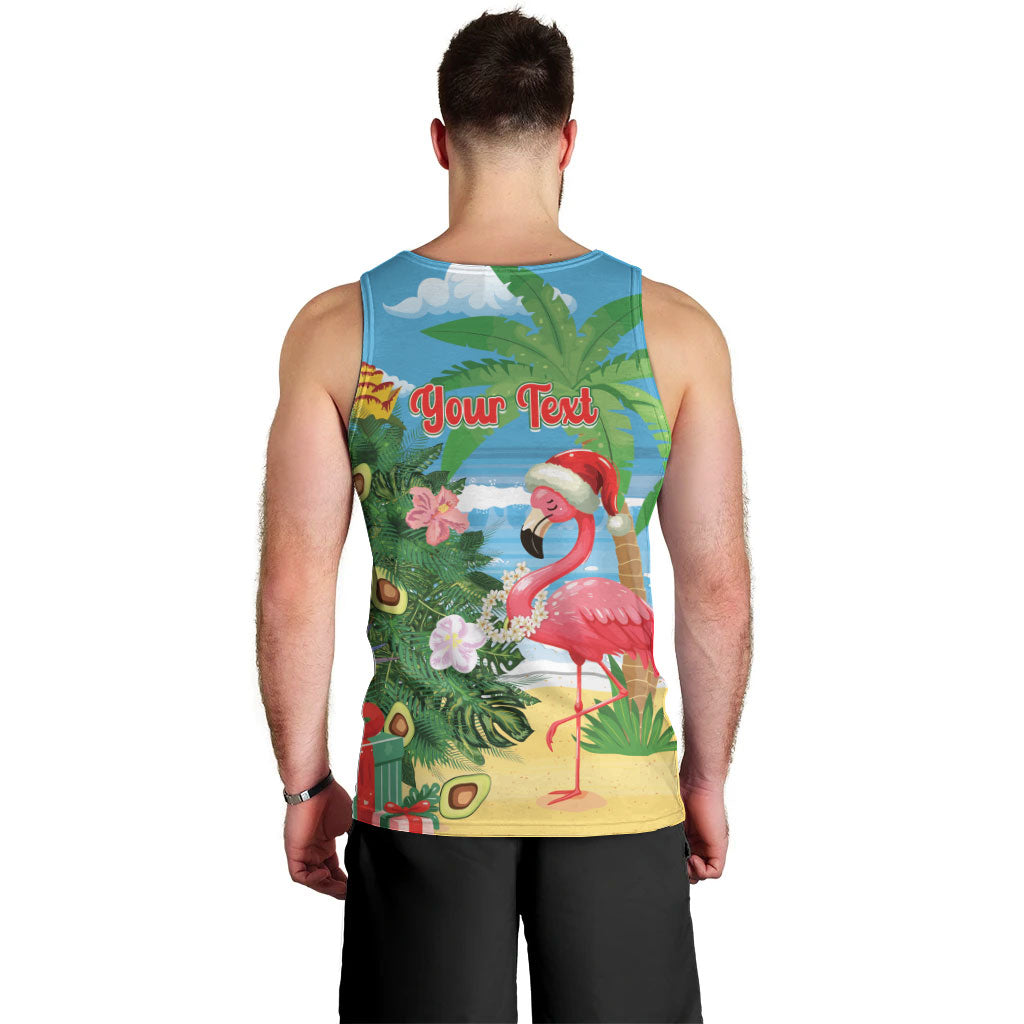 Flamingo Hawaii Summer Christmas Personalized Men Tank Top Mele Kalikimaka Beachy Vibes