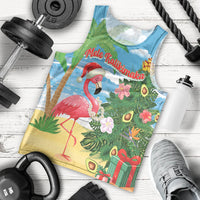 Flamingo Hawaii Summer Christmas Personalized Men Tank Top Mele Kalikimaka Beachy Vibes