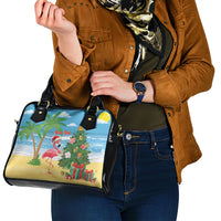 Flamingo Hawaii Summer Christmas Personalized Shoulder Handbag Mele Kalikimaka Beachy Vibes