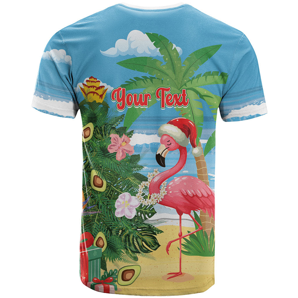 Flamingo Hawaii Summer Christmas Personalized T Shirt Mele Kalikimaka Beachy Vibes