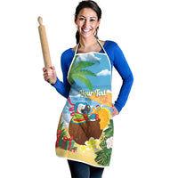 Chilling Parrot Hawaii Summer Christmas Personalized Apron It's 5 O'Clock Somewhere Beachy Vibes