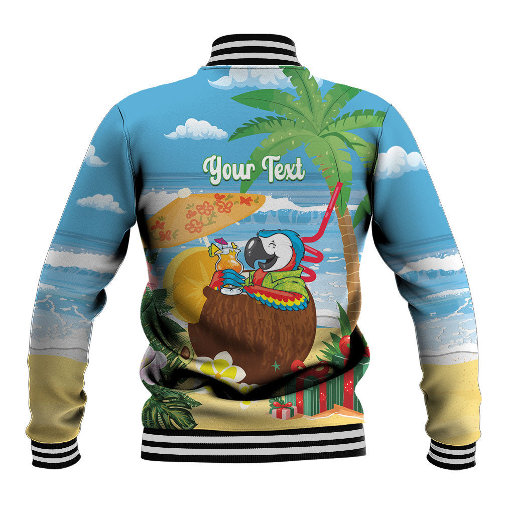 Chilling Parrot Hawaii Summer Christmas Personalized Baseball Jacket It's 5 O'Clock Somewhere Beachy Vibes