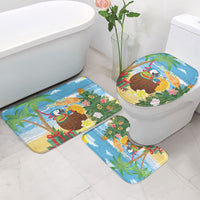 Chilling Parrot Hawaii Summer Christmas Personalized Bathroom Set It's 5 O'Clock Somewhere Beachy Vibes