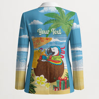 Chilling Parrot Hawaii Summer Christmas Personalized Blazer It's 5 O'Clock Somewhere Beachy Vibes