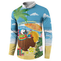 Chilling Parrot Hawaii Summer Christmas Personalized Button Sweatshirt It's 5 O'Clock Somewhere Beachy Vibes