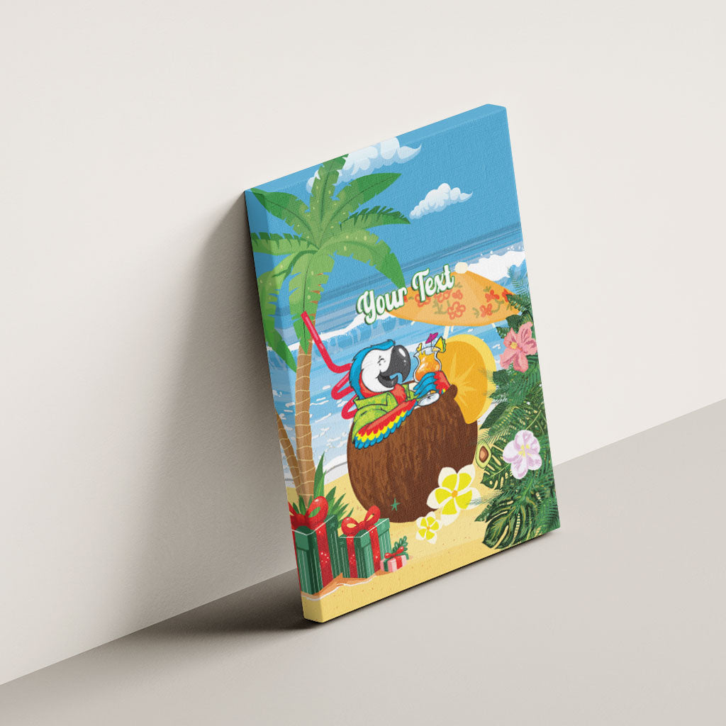 Chilling Parrot Hawaii Summer Christmas Personalized Canvas Wall Art It's 5 O'Clock Somewhere Beachy Vibes