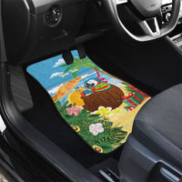 Chilling Parrot Hawaii Summer Christmas Personalized Car Mats It's 5 O'Clock Somewhere Beachy Vibes