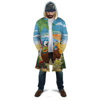 Chilling Parrot Hawaii Summer Christmas Personalized Cloak It's 5 O'Clock Somewhere Beachy Vibes