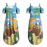 Chilling Parrot Hawaii Summer Christmas Personalized Couples Matching Summer Maxi Dress and Hawaiian Shirt It's 5 O'Clock Somewhere Beachy Vibes LT14 - Polynesian Pride