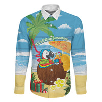 Chilling Parrot Hawaii Summer Christmas Personalized Family Matching Long Sleeve Bodycon Dress and Hawaiian Shirt It's 5 O'Clock Somewhere Beachy Vibes