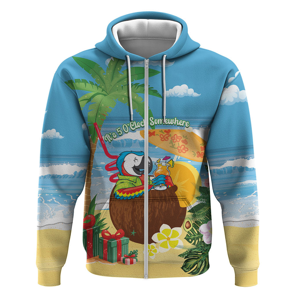 Chilling Parrot Hawaii Summer Christmas Personalized Hoodie It's 5 O'Clock Somewhere Beachy Vibes