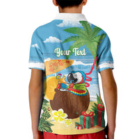Chilling Parrot Hawaii Summer Christmas Personalized Kid Polo Shirt It's 5 O'Clock Somewhere Beachy Vibes