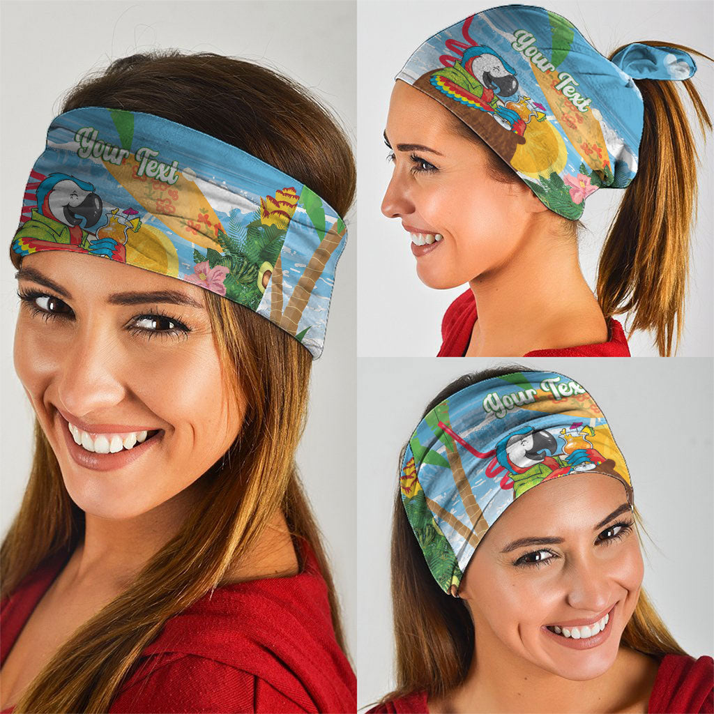Chilling Parrot Hawaii Summer Christmas Personalized Neck Gaiter It's 5 O'Clock Somewhere Beachy Vibes