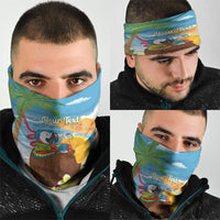 Chilling Parrot Hawaii Summer Christmas Personalized Neck Gaiter It's 5 O'Clock Somewhere Beachy Vibes