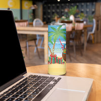 Chilling Parrot Hawaii Summer Christmas Personalized Skinny Tumbler It's 5 O'Clock Somewhere Beachy Vibes