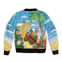Chilling Parrot Hawaii Summer Christmas Personalized Sleeve Zip Bomber Jacket It's 5 O'Clock Somewhere Beachy Vibes