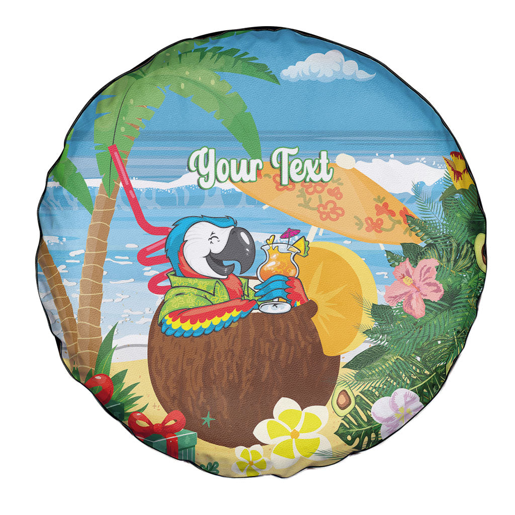 Chilling Parrot Hawaii Summer Christmas Personalized Spare Tire Cover It's 5 O'Clock Somewhere Beachy Vibes