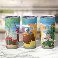 Chilling Parrot Hawaii Summer Christmas Personalized Tumbler Cup It's 5 O'Clock Somewhere Beachy Vibes