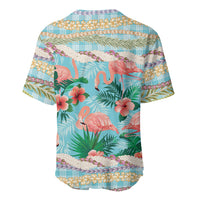 Flamingo Hawaii Summer Baseball Jersey Hawaiian Lei Pakala Motifs Tropical Style