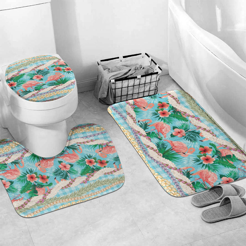 Flamingo Hawaii Summer Bathroom Set Hawaiian Lei Pakala Motifs Tropical Style
