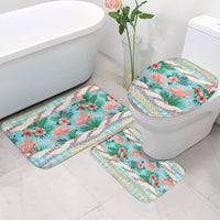 Flamingo Hawaii Summer Bathroom Set Hawaiian Lei Pakala Motifs Tropical Style