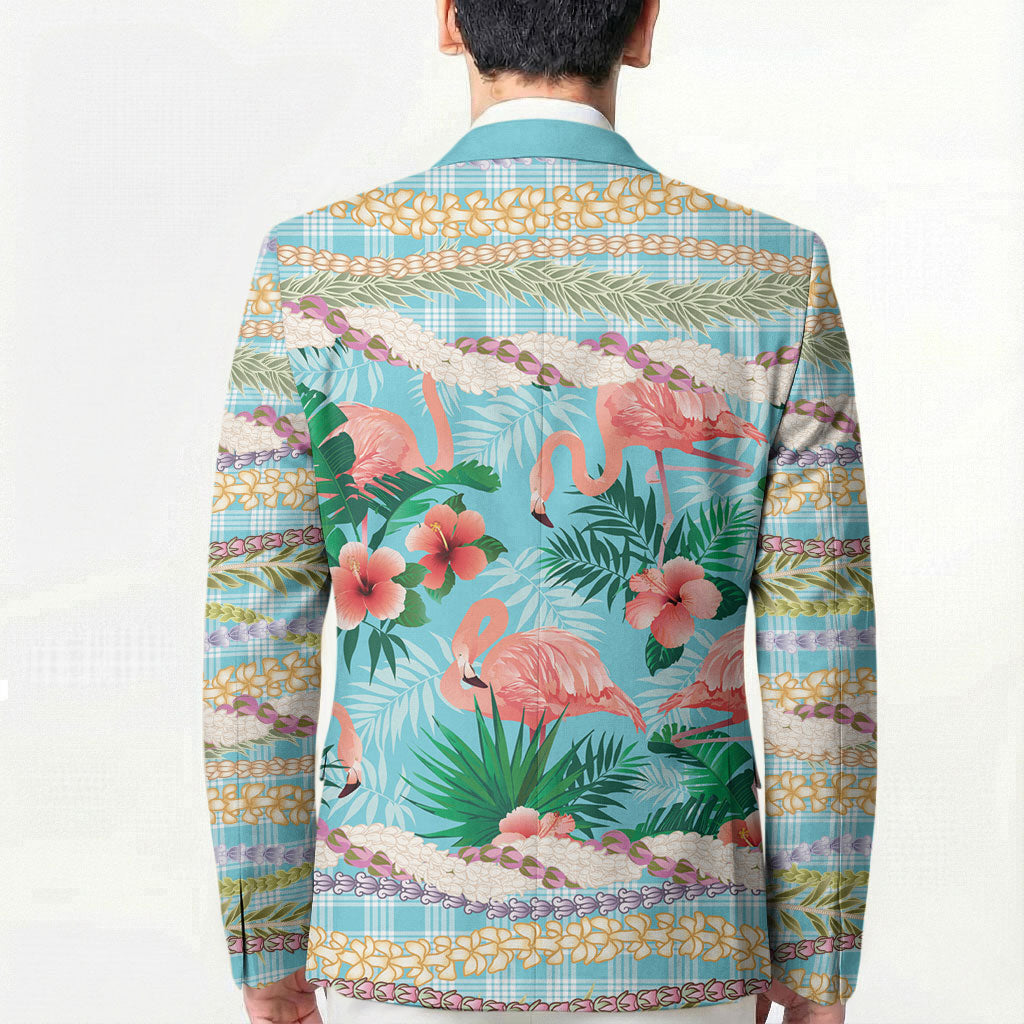Flamingo Hawaii Summer Blazer Hawaiian Lei Pakala Motifs Tropical Style