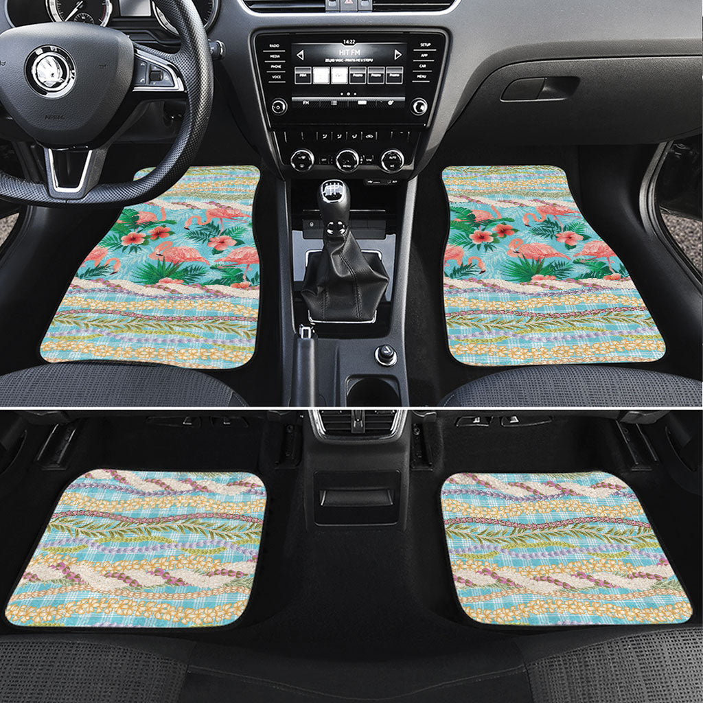 Flamingo Hawaii Summer Car Mats Hawaiian Lei Pakala Motifs Tropical Style